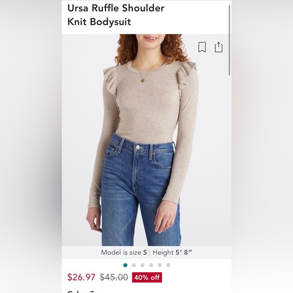 Heathery Ursa Ruffle Shoulder
Knit Bodysuit - Picture 4 of 8